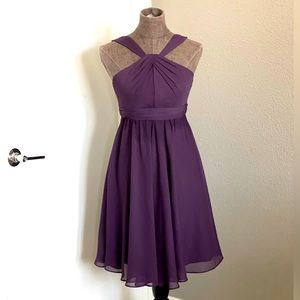 David's Bridal Plum Knee Length Formal Party Dress 4